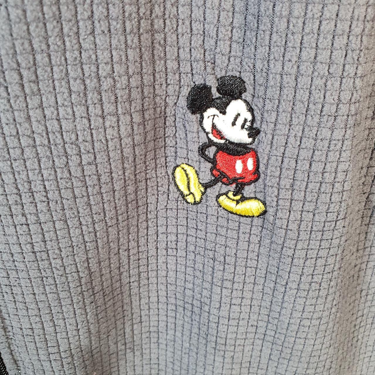 Vintage Disney Mickey Mouse Full Zip Fleece Gilet Mens Large Grey Spellout Logo Winter