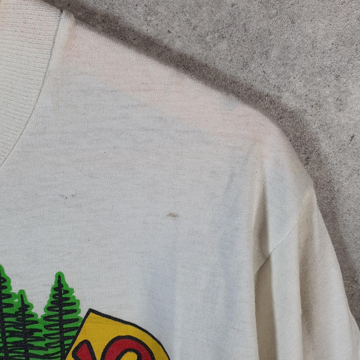 Vintage Screen Stars Best Camp Arnes Boat USA Single Stitch T Shirt Men’s Large White Big Fish Vintage