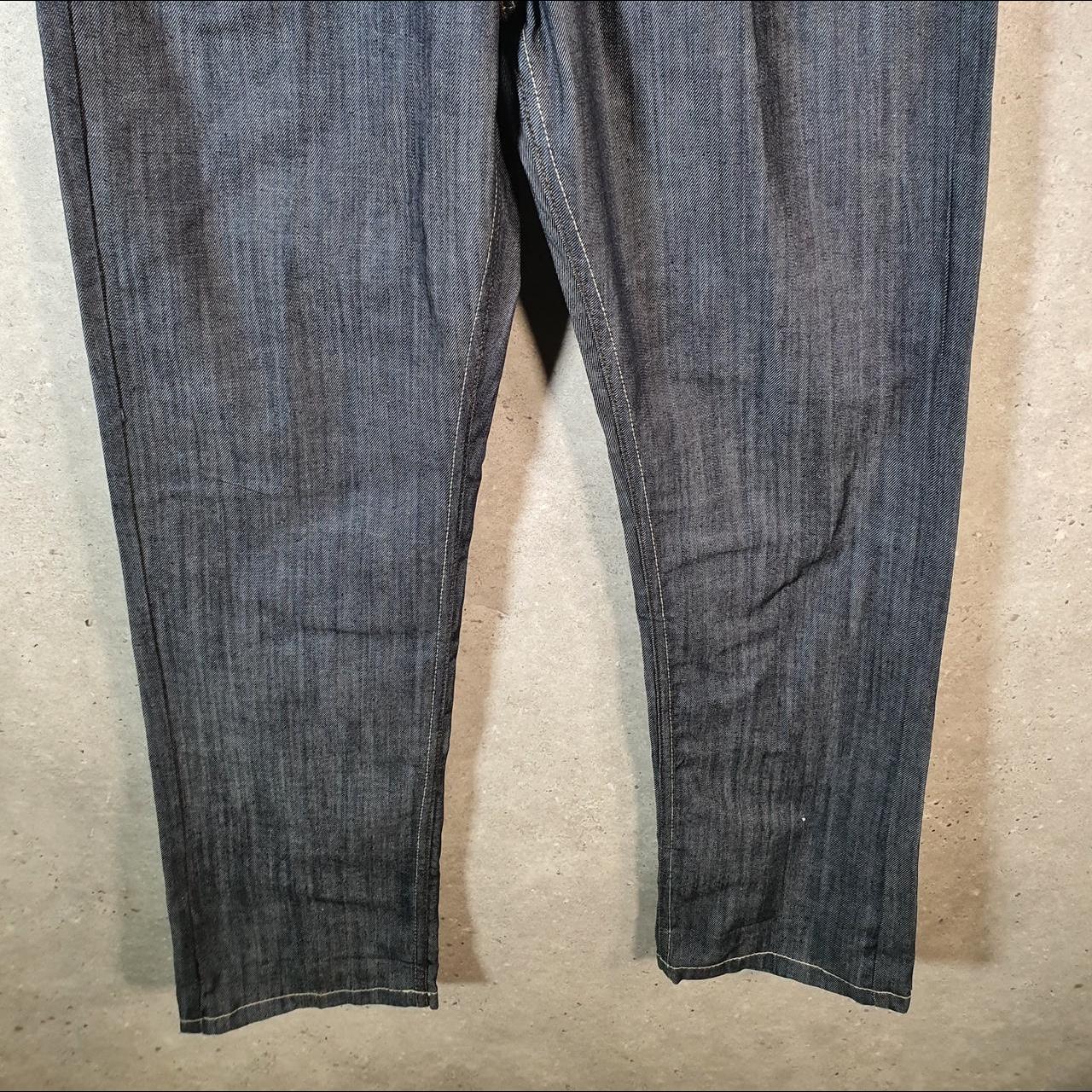 Vintage Mlife Baggy Y2K Hip Hop Jeans Mens W34 32 Blue Embroidered Denim Big Fish Vintage