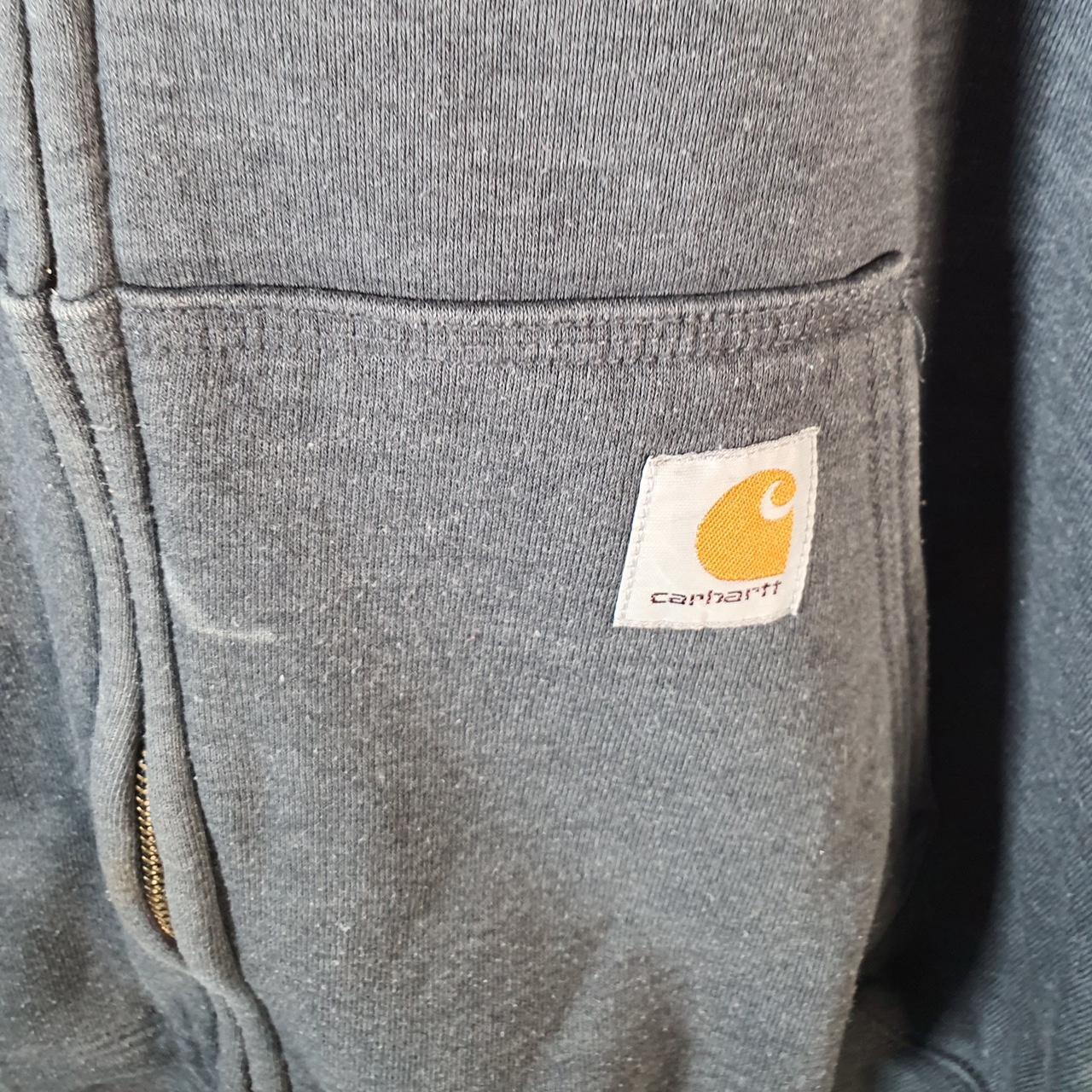 Vintage Carhartt Hoodie Mens Large Grey Full Zip Blank Sweatshirt USA Original Fit
