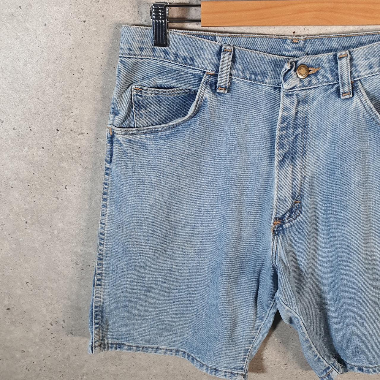 Vintage Wrangler Denim Shorts Jorts Cargo Men’s W30 Relaxed Blue Baggy Cotton