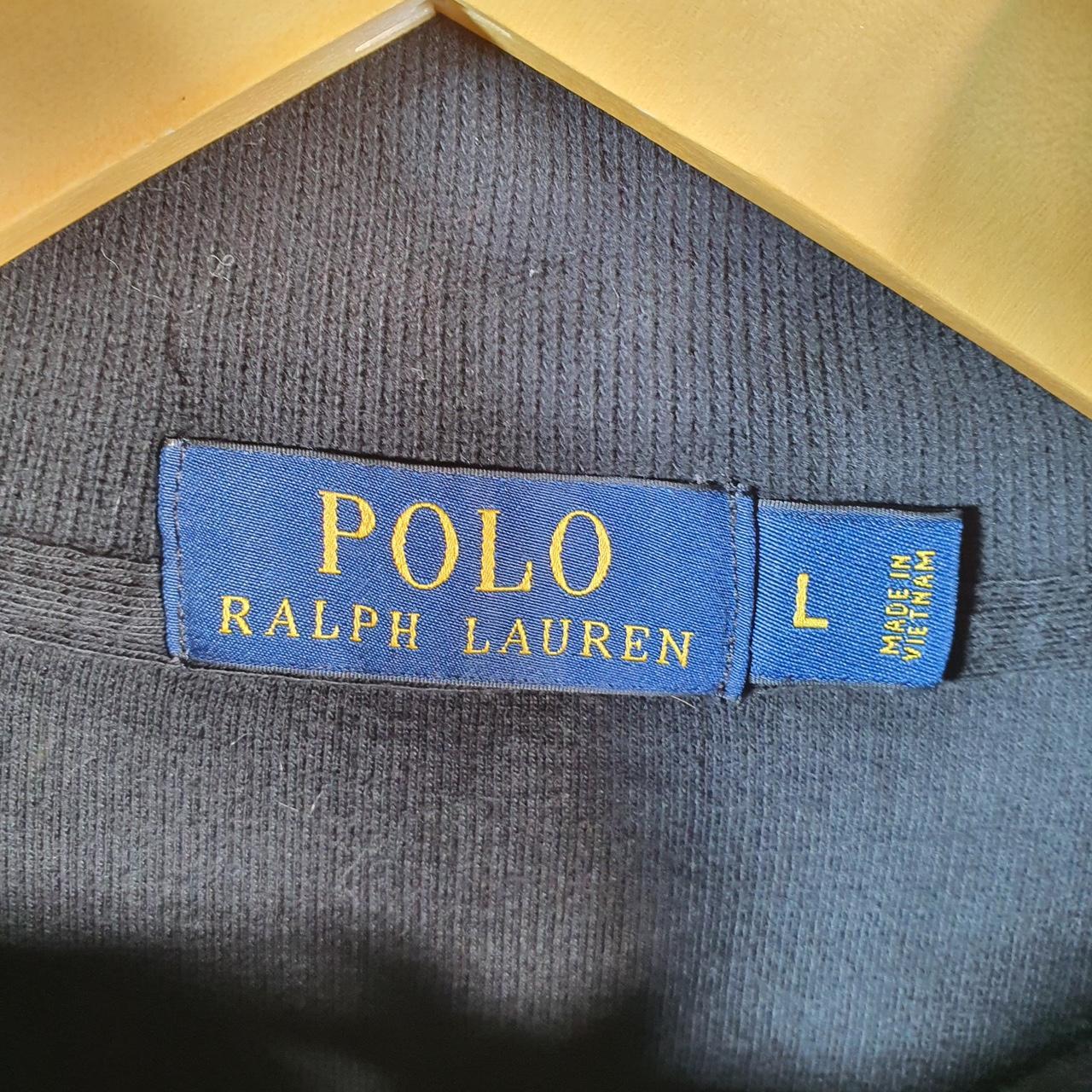 Vintage Ralph Lauren Polo 1/4 Zip Estate Rib Sweatshirt Men’s Large Black Pullover Pony C8826