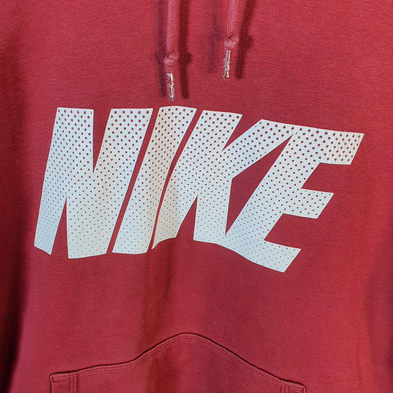 Vintage Nike Club Hoodie Men’s Medium Burgundy Red Swoosh Y2K Pullover Sweatshirt Logo