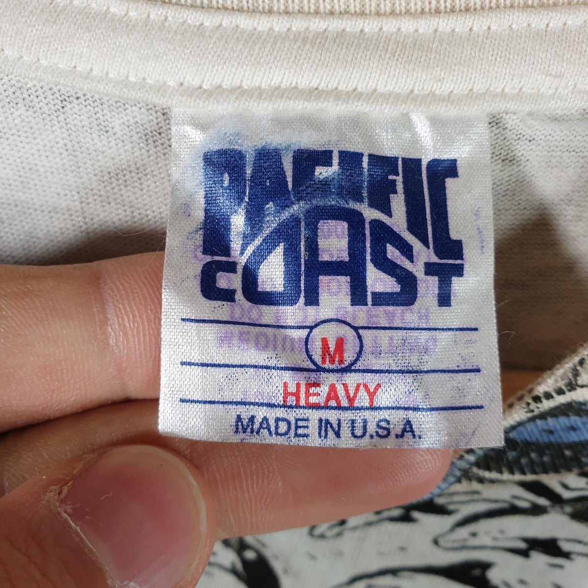 Vintage Pacific Coast Dolphins Graphic Single Stitch T Shirt Men’s Medium Striped Grey