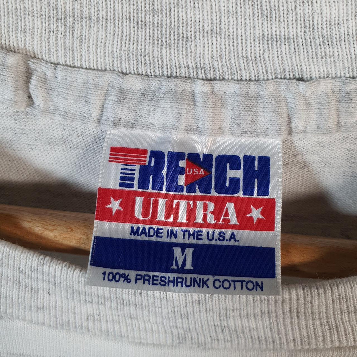 Vintage Trench NCAA Final Four 1993 New Orleans Single Stitch T Shirt Men’s Medium Grey Striped