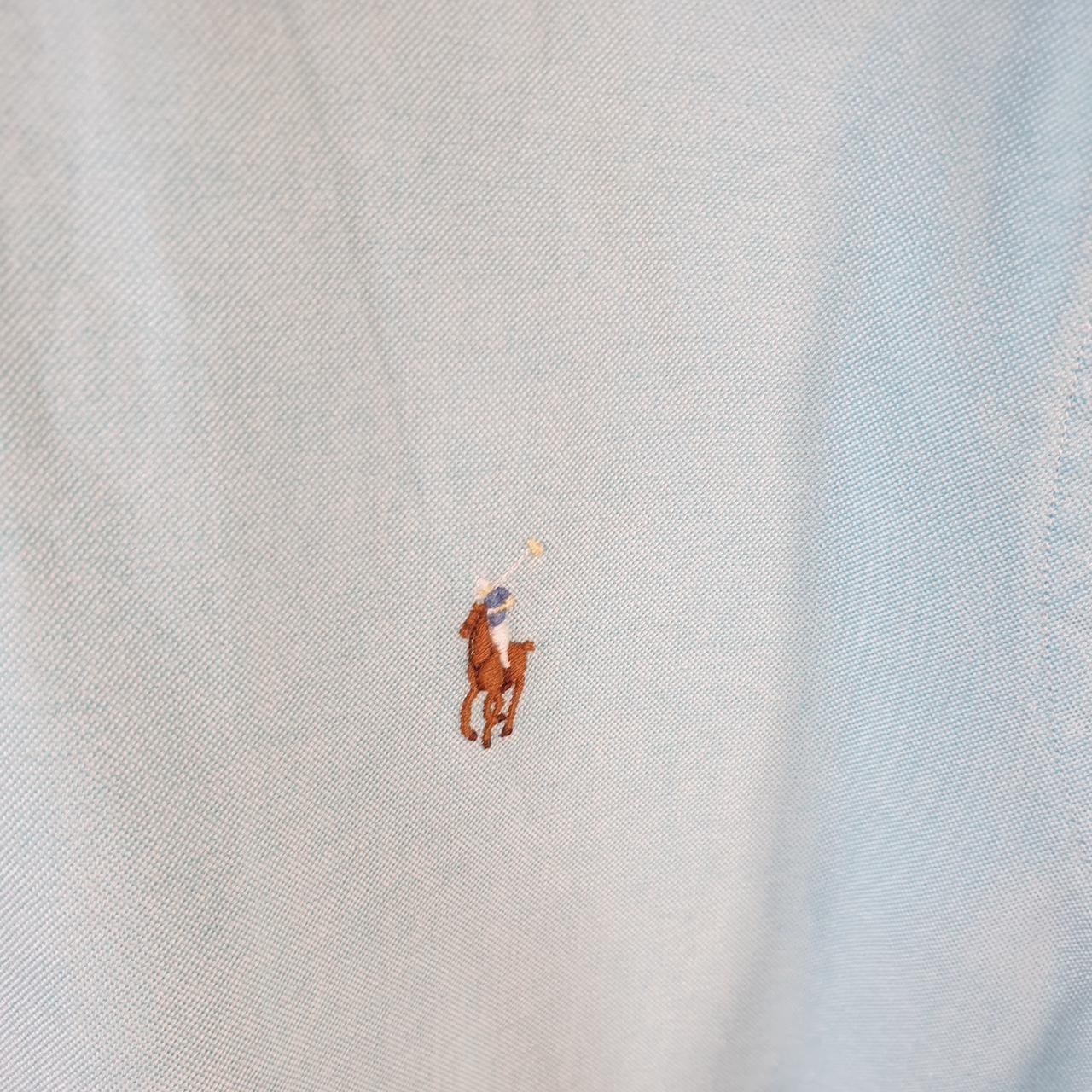 Vintage Ralph Lauren Button Down Shirt Men’s Large Blue Slim Fit Pony Casual C8081