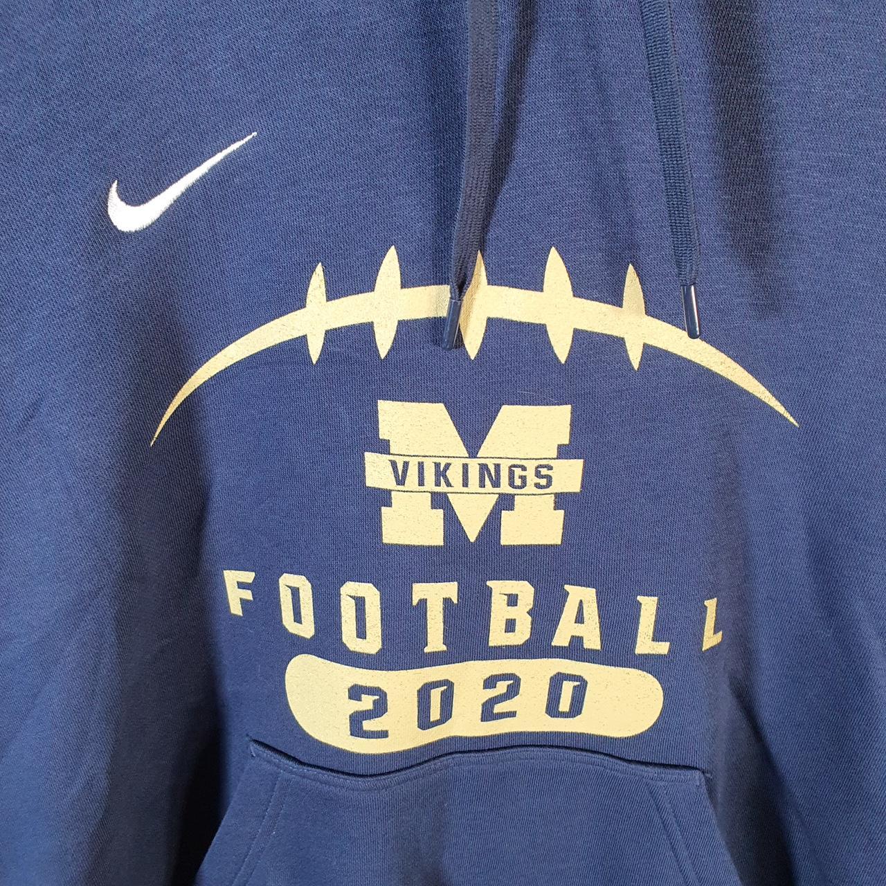 Vintage Nike Michigan Football USA Hoodie Womens XL Blue Swoosh Y2K Pullover