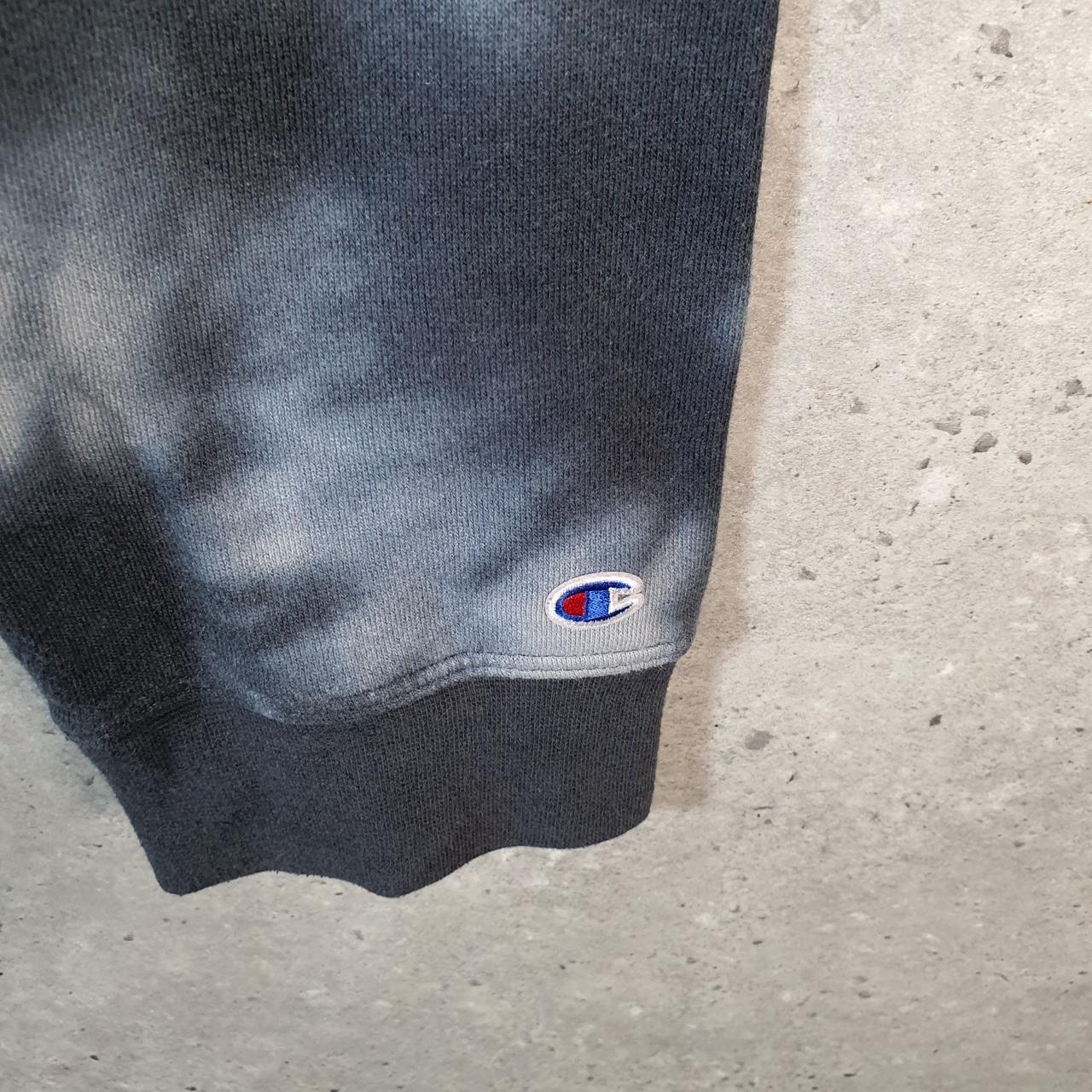 Vintage Champion Hoodie Womens 2XL Grey Tie Dye USA Pullover Spellout Logo