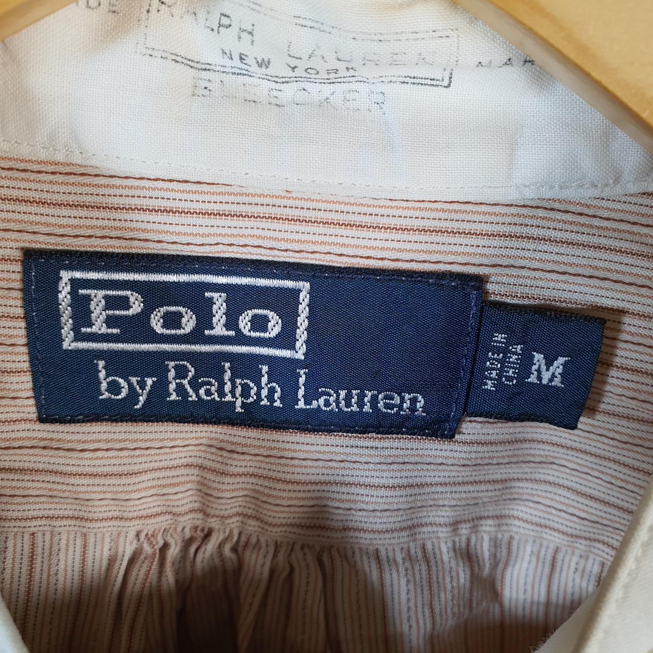 Vintage Ralph Lauren Button Down Shirt Men’s M Brown Striped Classic Fit Cotton