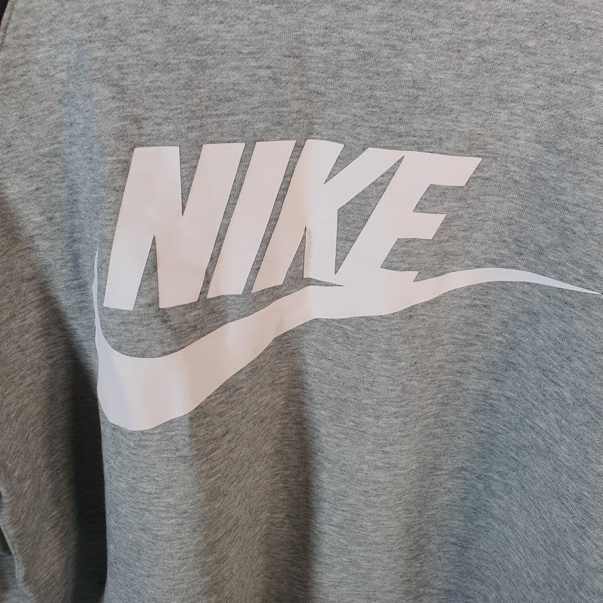 Vintage Nike Club Spellout Hoodie Men’s Small Grey Swoosh Y2K Pullover