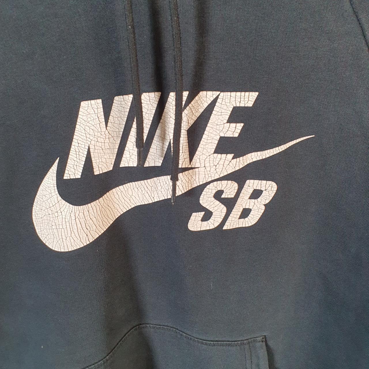 Vintage Nike SB Hoodie Mens Medium Slim Black Swoosh Y2K Pullover Logo