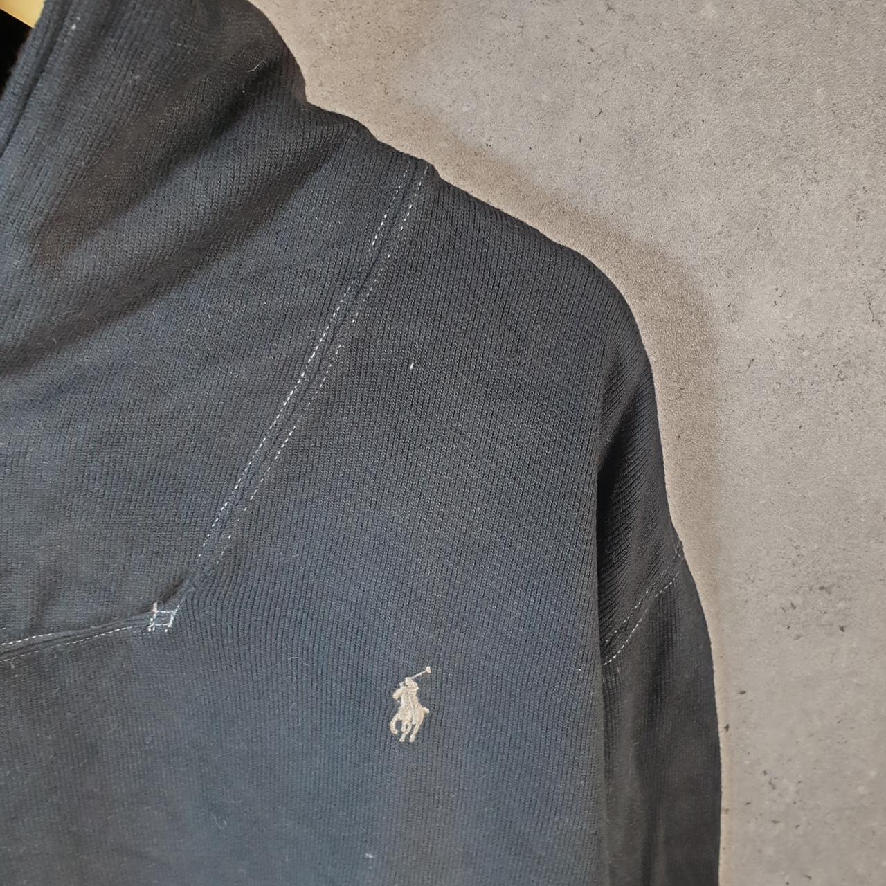 Vintage Ralph Lauren Polo 1/4 Button Sweatshirt Men’s  2XL Black Cotton Pullover Pony