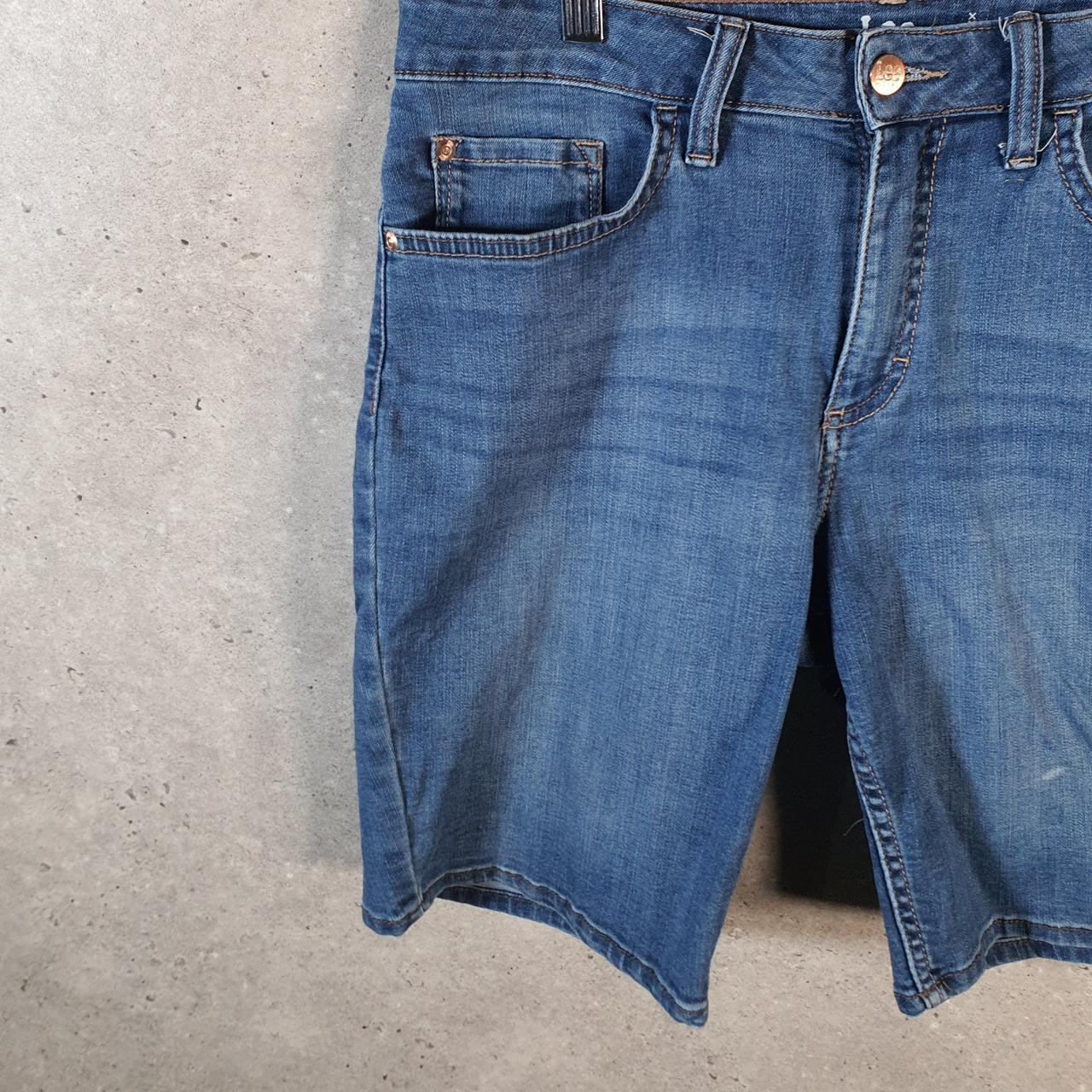 Vintage Lee Baggy Shorts Jorts Cargo Womens W30 Blue Denim Relaxed Cargo