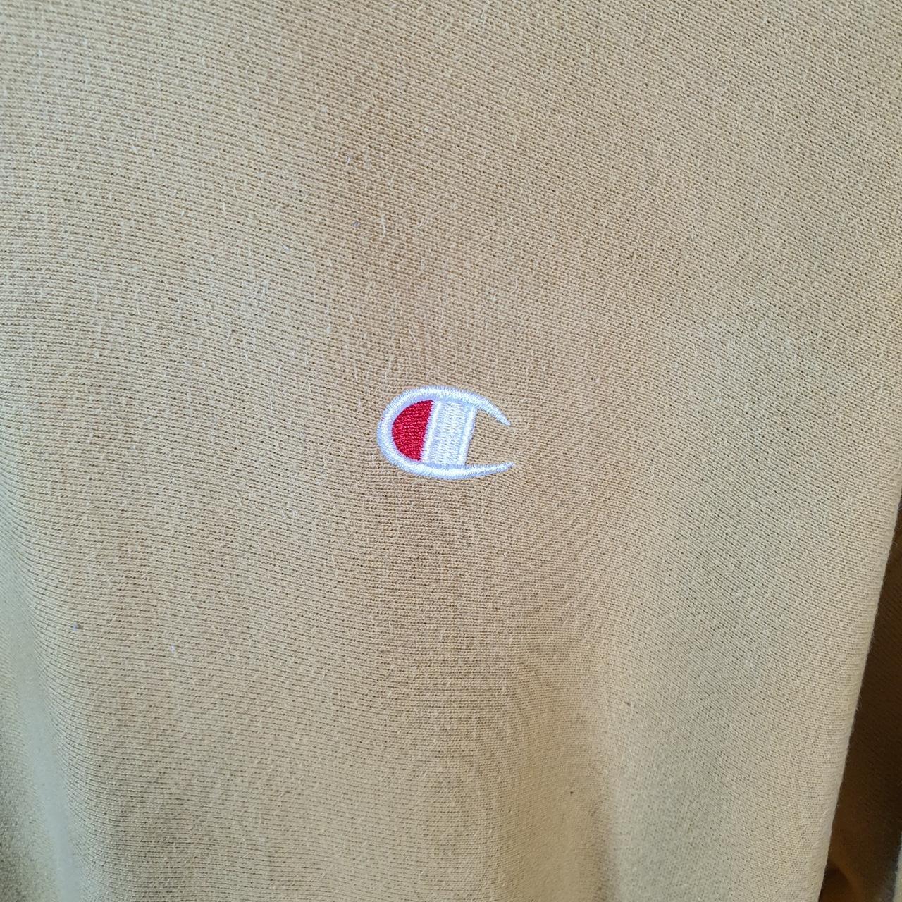 Vintage Champion Reverse Weave Hoodie Men’s Large Yellow USA Pullover Logo