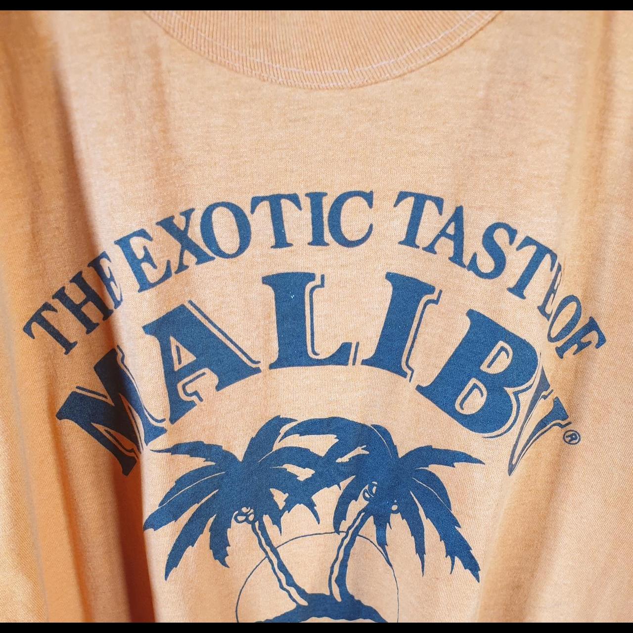 Vintage Exotic Taste Of Malibu 90s USA Single Stitch T Shirt Men’s Medium Orange