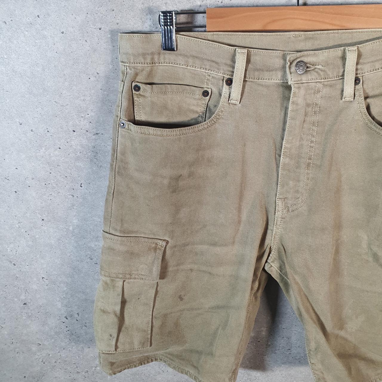 Vintage Levi’s Baggy Shorts Jorts Cargo Mens W34 Khaki Green Relaxed Denim