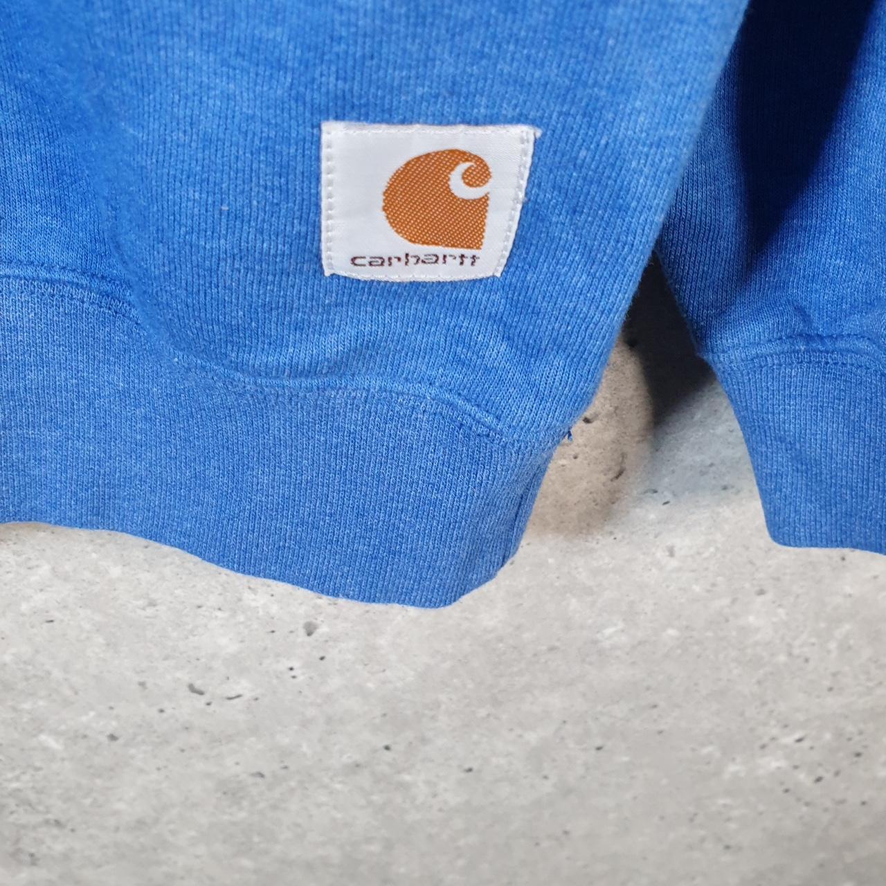 Vintage Carhartt Sweatshirt Mens Medium Blue Pullover Blank USA Loose Fit