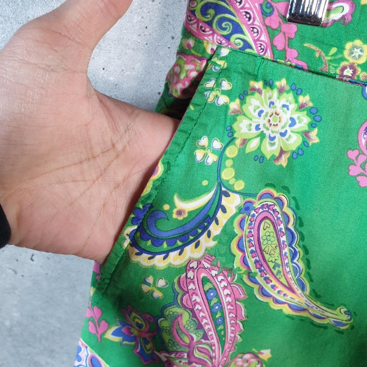 Vintage Ralph Lauren Paisley Polo Shorts Jorts Chino Cargo Men’s W34 Green Baggy Cotton A4358