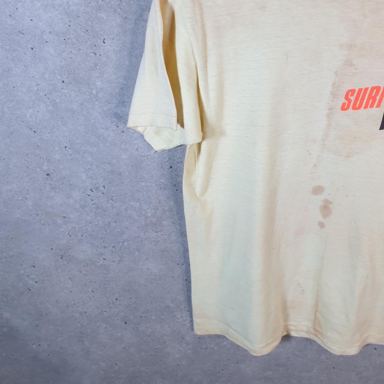 Vintage Hanes Don’t Surf Instinct 90s USA Single Stitch T Shirt Men’s Medium Beige