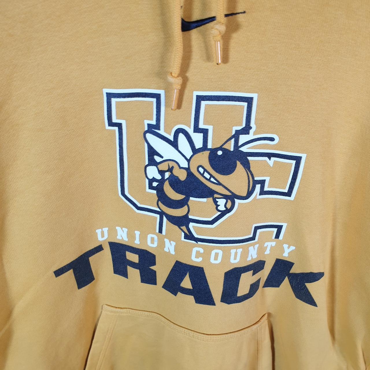 Vintage Nike Centre Swoosh Union County Hoodie Men’s Small Yellow Swoosh Y2K Pullover