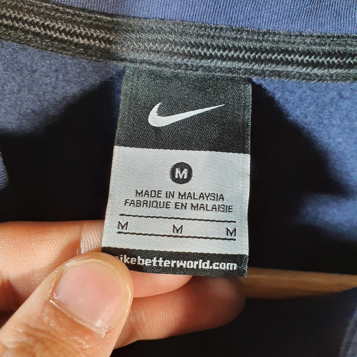 Vintage Nike 1/4 Zip Sweatshirt Men’s Medium Navy Blue Swoosh Y2K Pullover Logo
