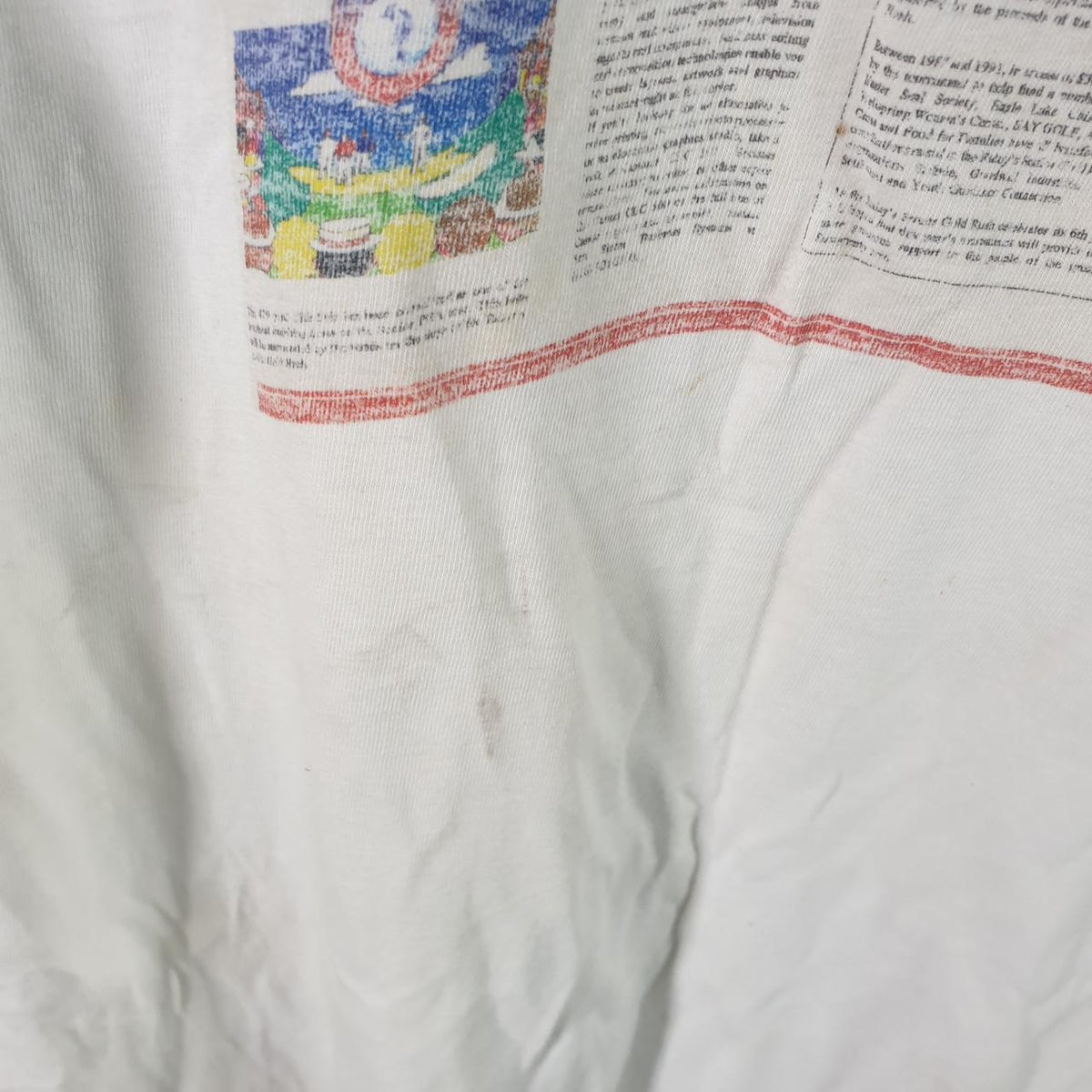 Vintage Hanes Beefy Sacramento Bee Newspaper USA 90s Single Stitch T Shirt Men’s Large White Big Fish Vintage