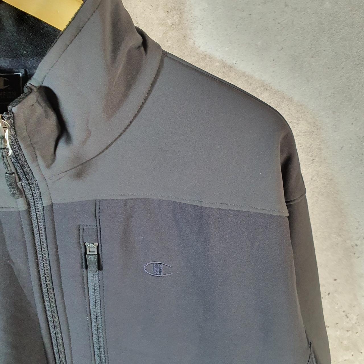 Vintage Champion Full Zip Fleece Sweatshirt Mens Large Black Embroidered Logo