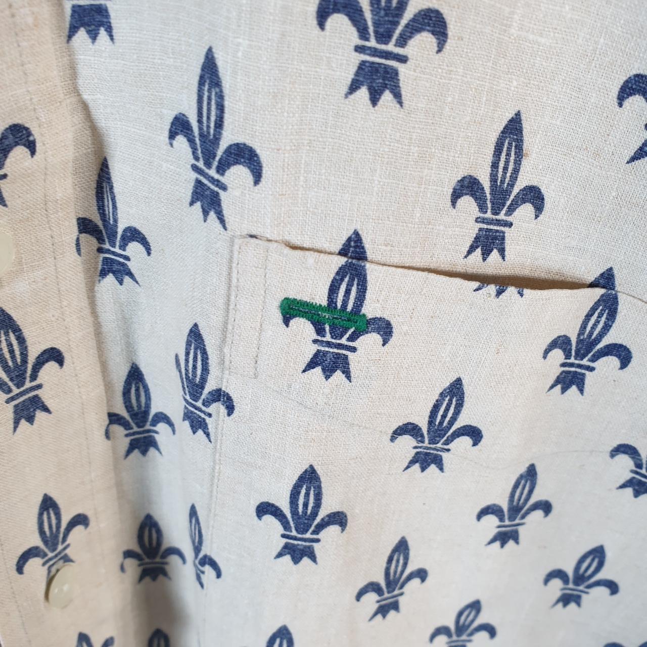 Vintage Tommy Hilfiger All over Print AOP Shirt Men’s Large Brown Cotton Custom Fit