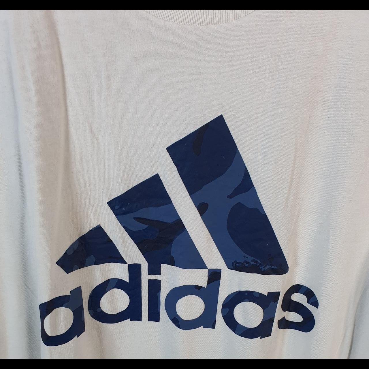 Vintage Adidas Spellout Tee T Shirt Womens XL White Three Stripes Logo Athletic
