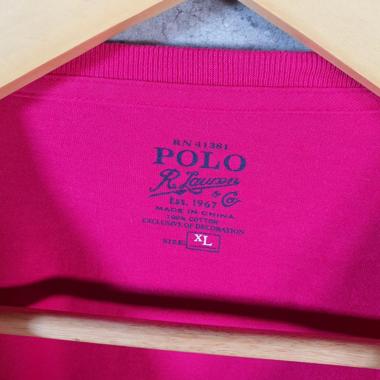 Vintage Ralph Lauren Polo T Shirt Men’s XL Pink Embroidered Pony Classic Fit C9102