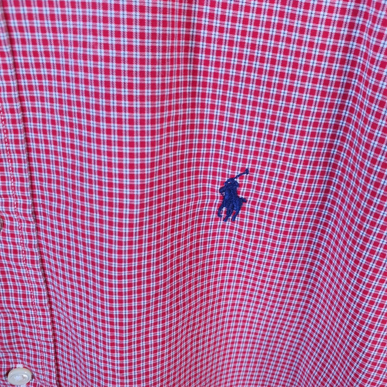 Vintage Ralph Lauren Button Down Shirt Men’s Large Checkered Red Classic Fit Cotton Pony