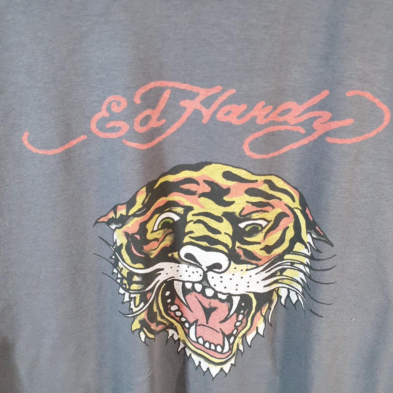 Vintage Ed Hardy T Shirt Men’s Large Grey Christian Audigier Love Heart Graphic Skull Y2K