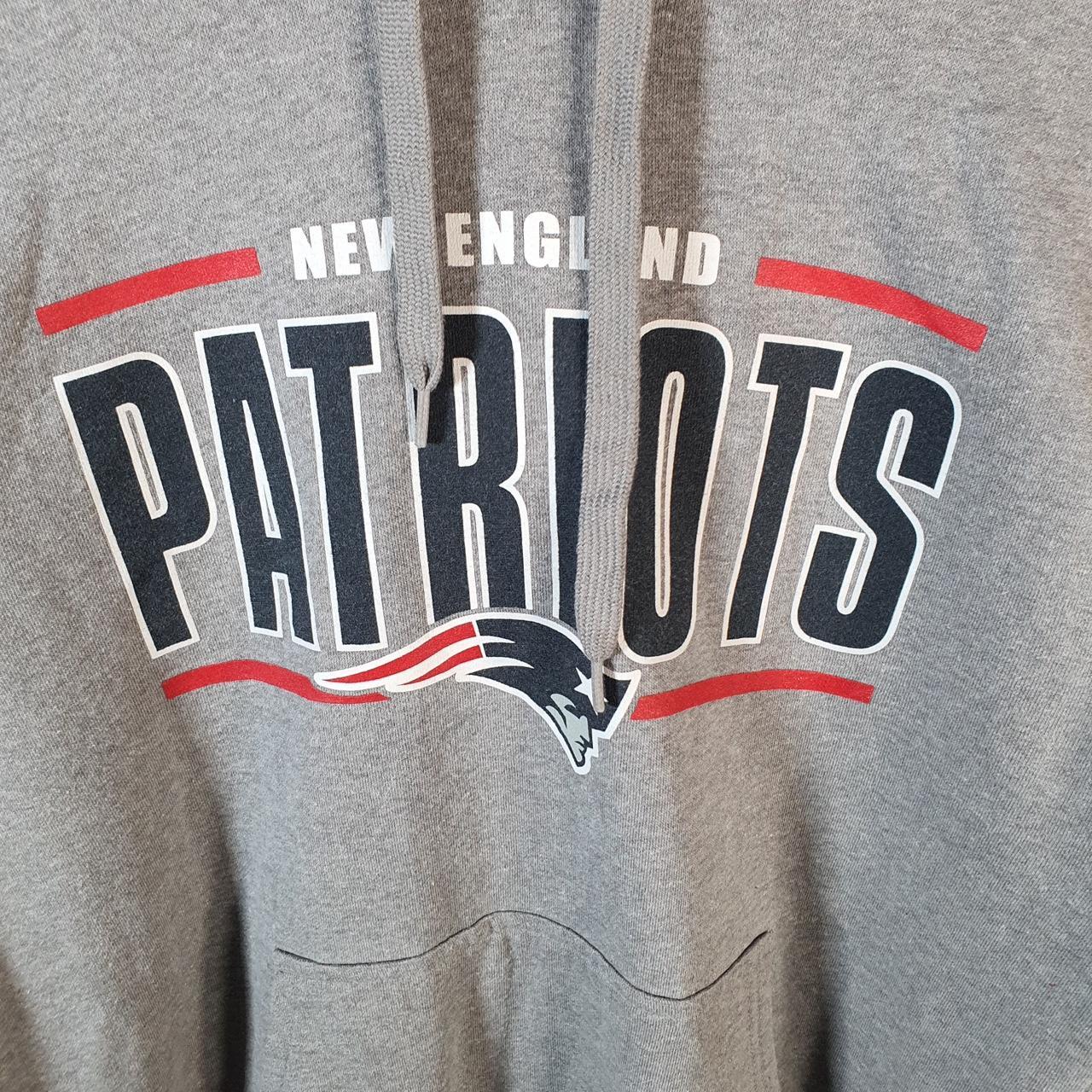 Vintage NFL New England Patriots Hoodie Mens Large Grey Pullover USA Pro Sport