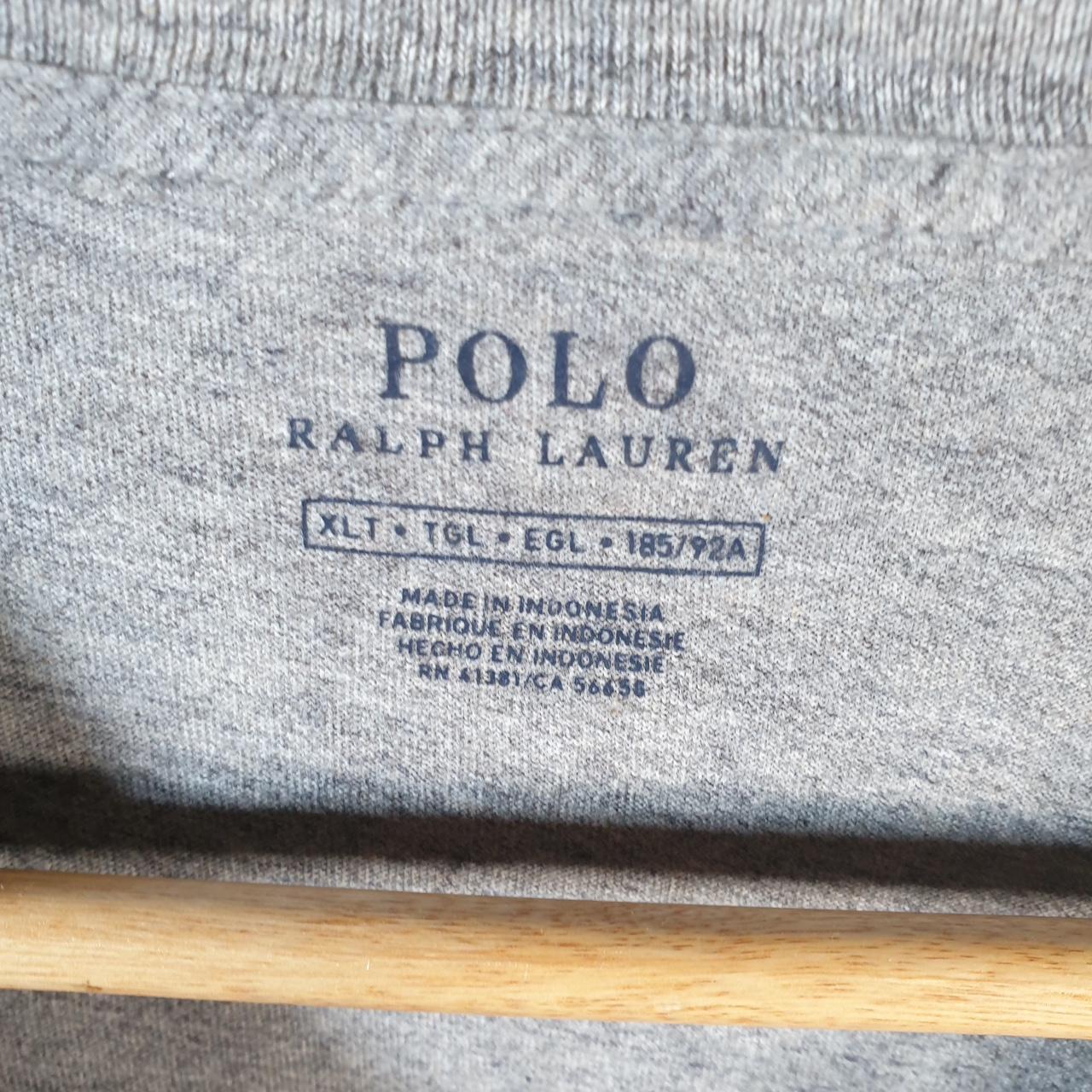 Vintage Ralph Lauren Polo T Shirt Men’s XL Tall Grey Embroidered Classic Fit Pony C9067