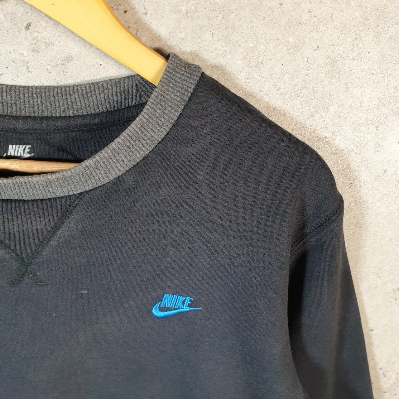 Vintage Nike Club Embroidered Sweatshirt Men’s Large Black Swoosh Y2K Pullover Logo