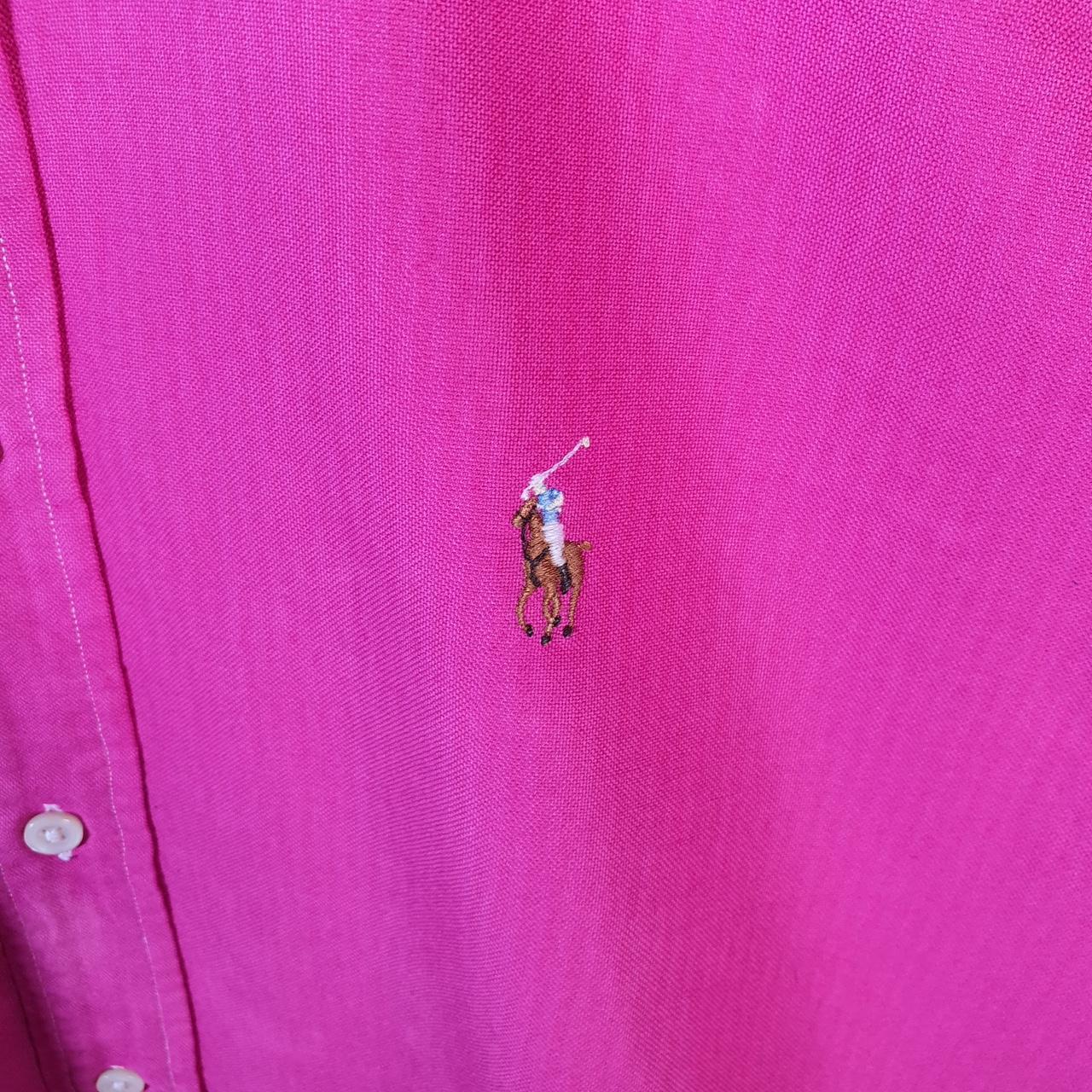 Vintage Ralph Lauren Button Down Shirt Men’s Large Pink Custom Fit Cotton Pony