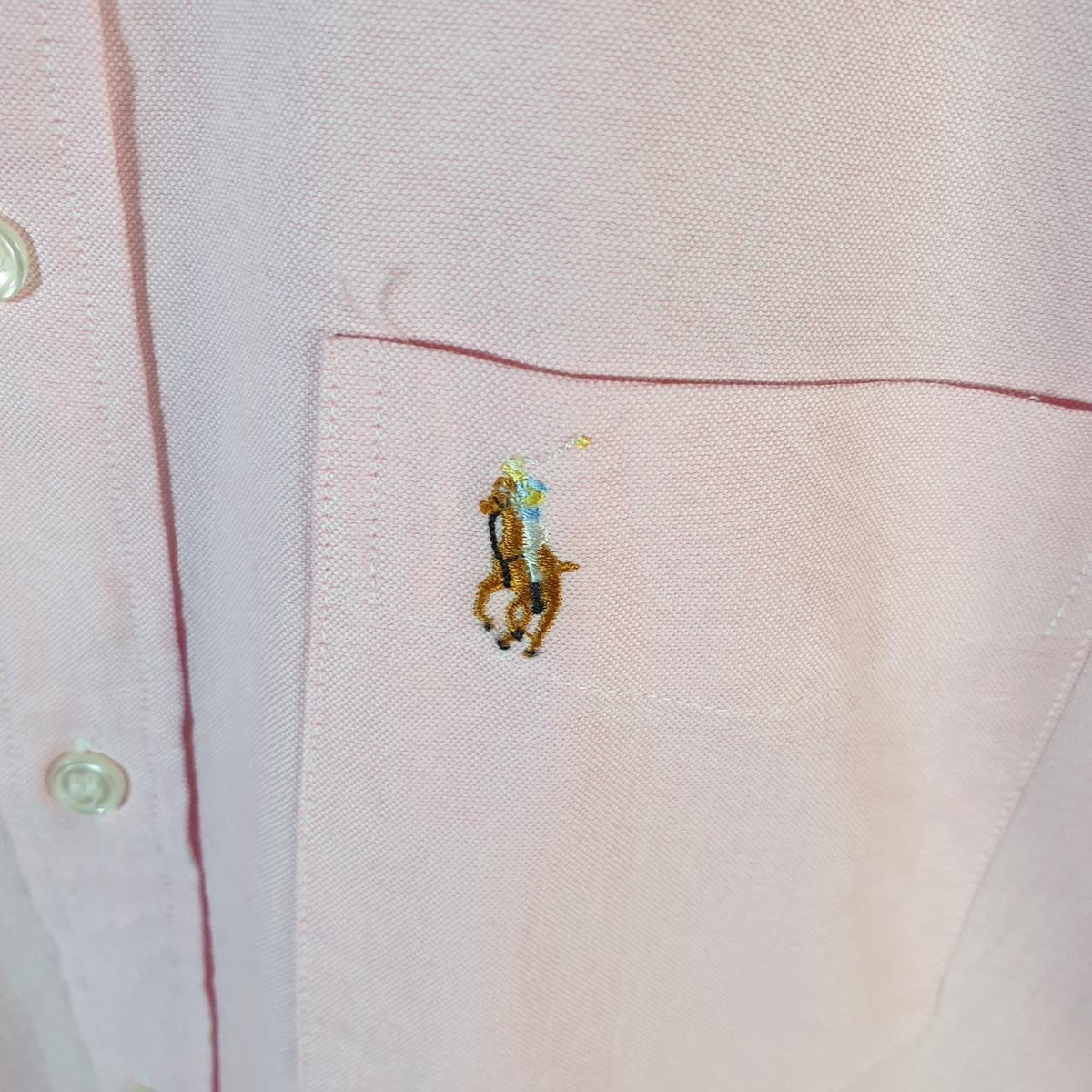 Vintage Ralph Lauren Button Down Shirt Men’s Medium Pink Classic Fit Pony Casual