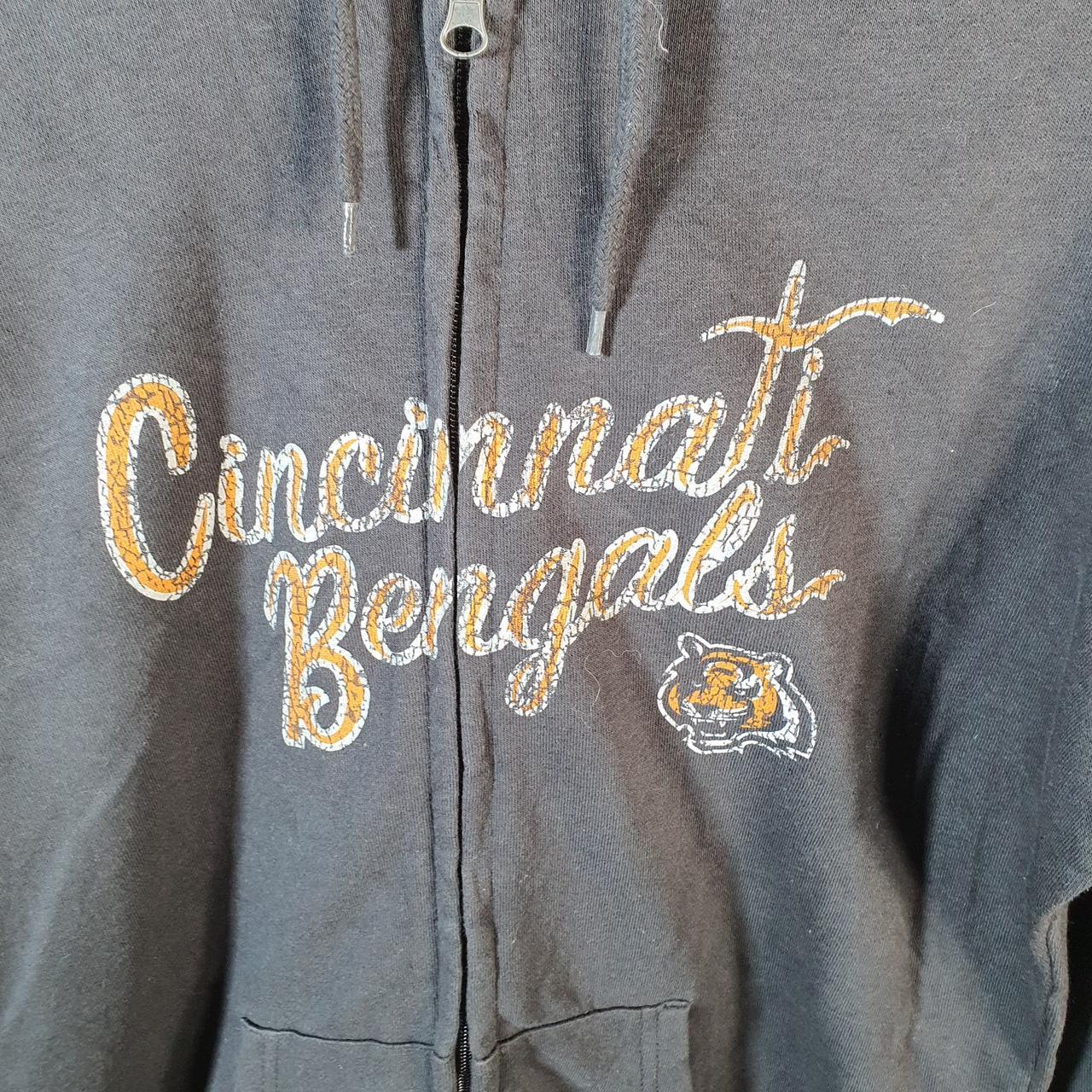 Vintage NFL Cinicinatti Bengals Hoodie Womens Medium Black Full Zip USA Pro Sport