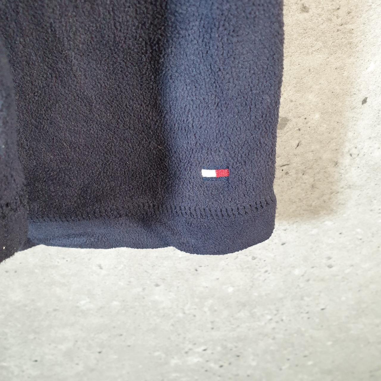 Tommy Hilfiger 1/4 Zip Fleece Pullover Sweatshirt Mens 2XL Navy Blue Embroidered Logo