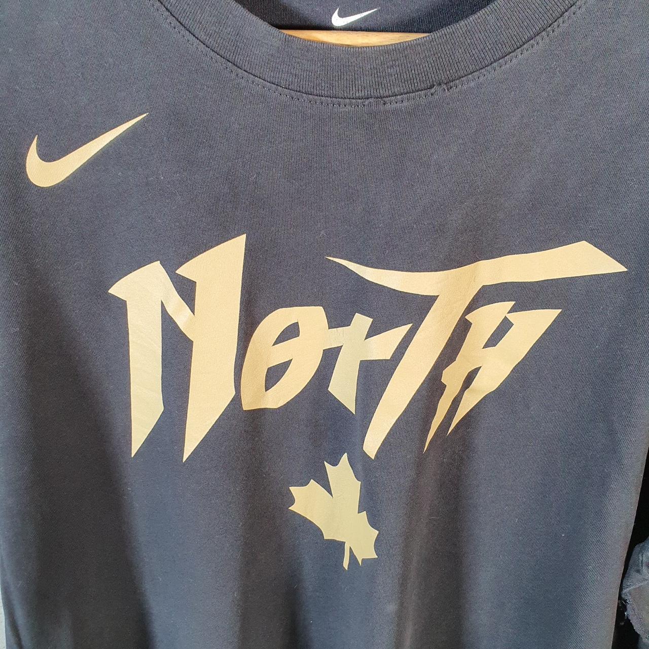 Vintage Nike Dri Fit North Canada T Shirt Men’s Large Black Swoosh Y2K Logo