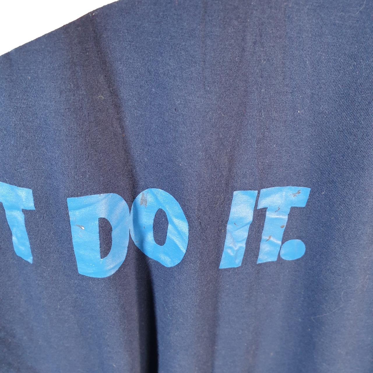 Vintage Nike T Shirt Men’s XL Blue Printed Single Swoosh Logo Athletic C8276