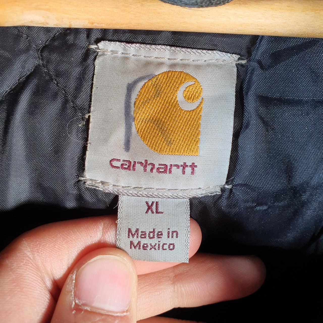 Vintage Carhartt 90s Active Hooded Jacket Men’s XL Black Workwear J133 BLK Canvas USA Big Fish Vintage