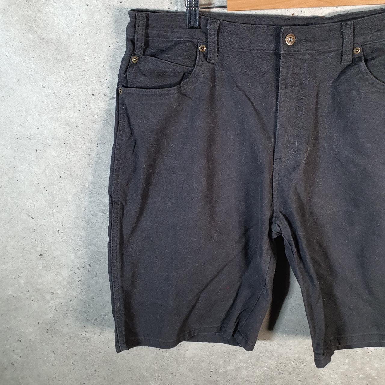 Vintage Dickies Baggy Chino Shorts Jorts Cargo Mens W36 Black Regular Fit