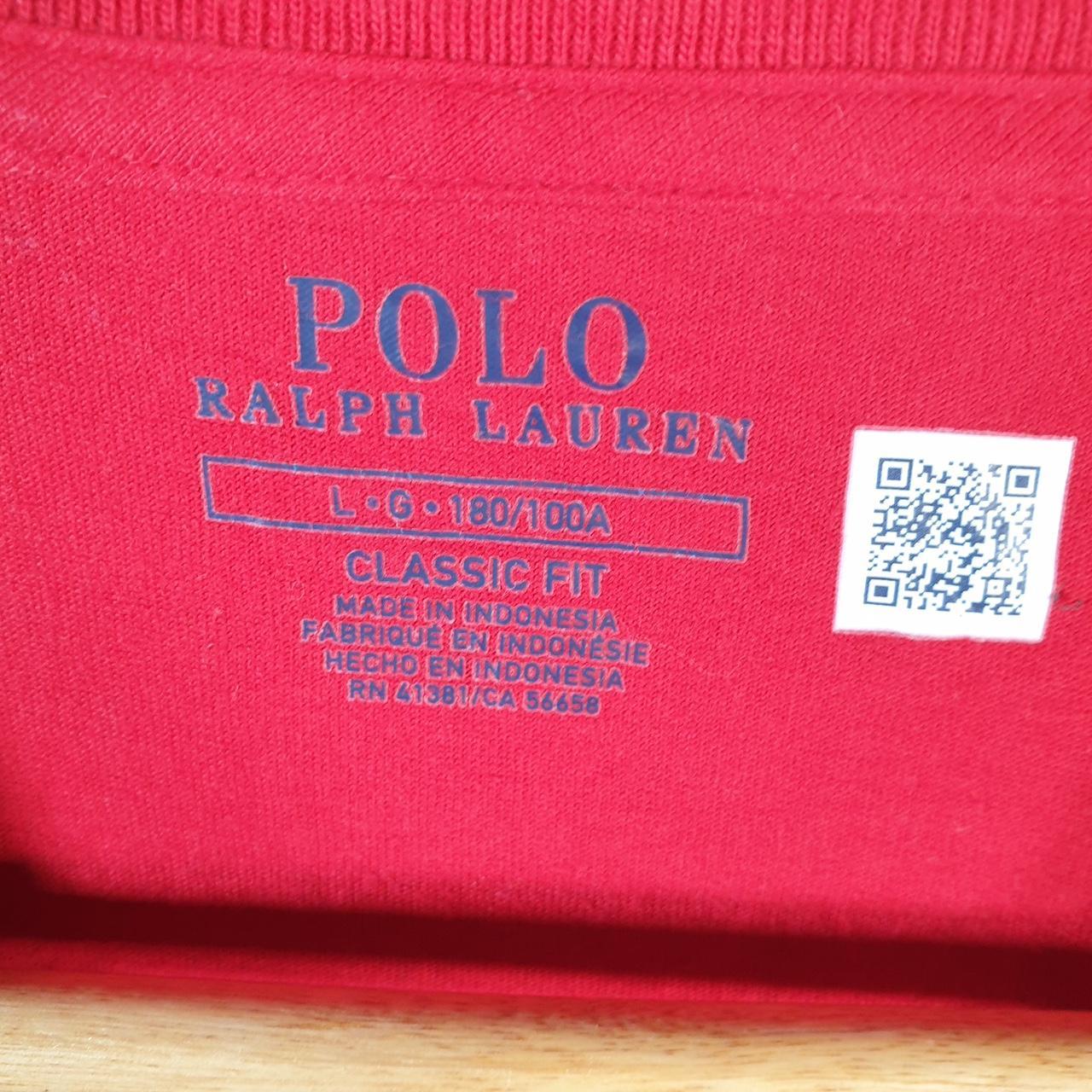 Vintage Ralph Lauren Polo T Shirt Men’s Large Red Embroidered Pony Classic Fit C9035