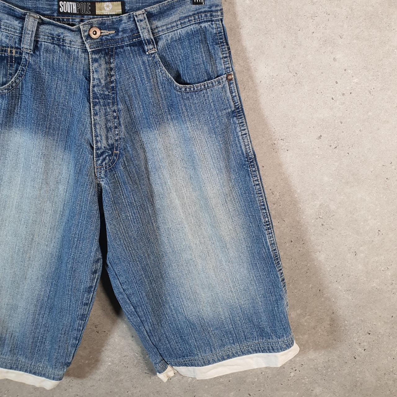 Vintage Southpole Baggy Y2K Hip Hop Jeans Shorts Jorts Mens W30 Blue Denim USA A4468