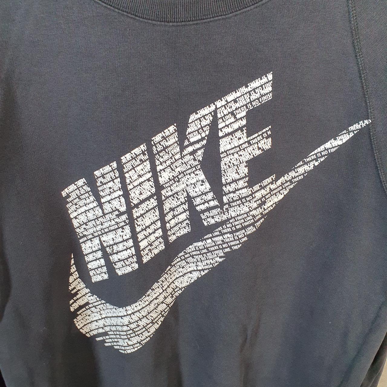 Vintage Nike Spellout Sweatshirt Womens Medium Black Swoosh Y2K Pullover