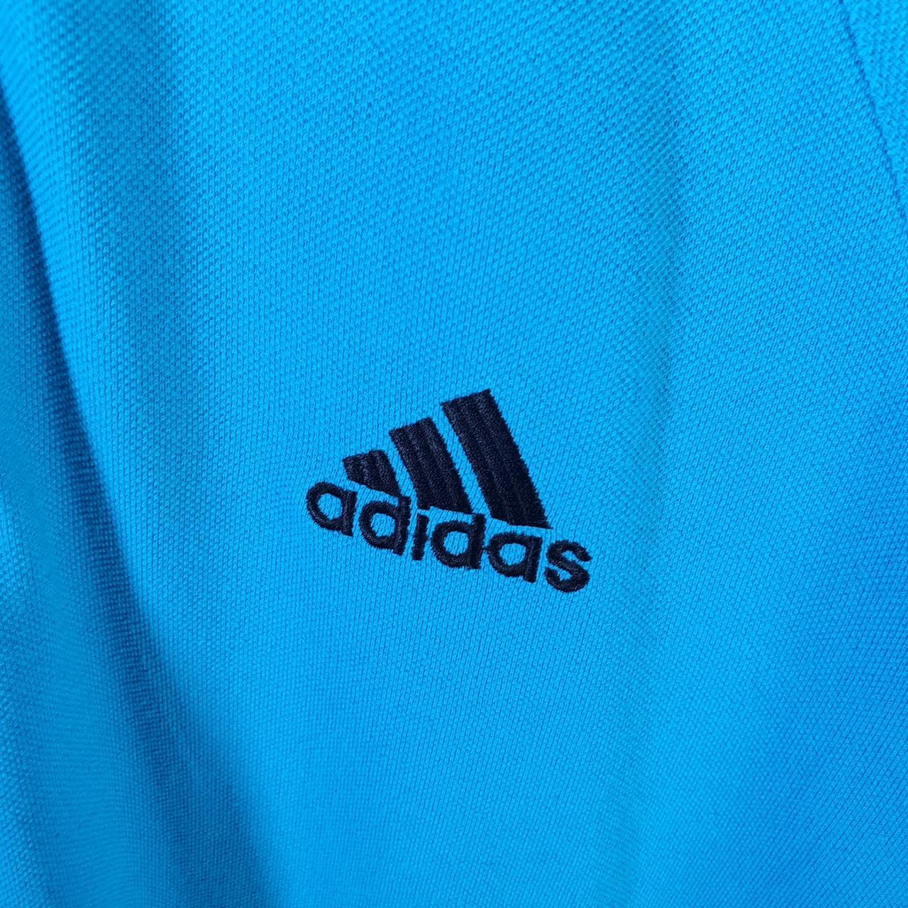 Vintage Adidas Polo Shirt Shirt Shirt Men’s Medium Blue Three Stripes Logo Athletic