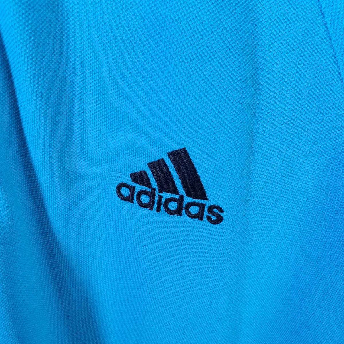 Vintage Adidas Polo Shirt Shirt Shirt Men’s Medium Blue Three Stripes Logo Athletic