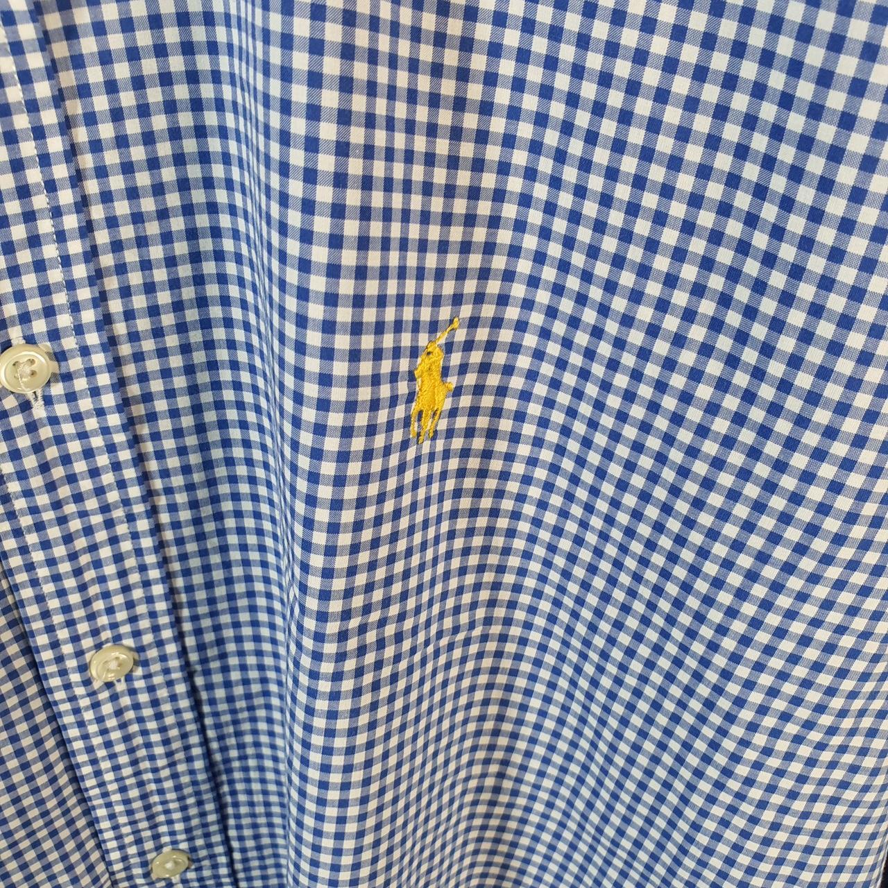 Vintage Ralph Lauren Button Down Shirt Men’s XL Blue Classic fit Checkered Cotton