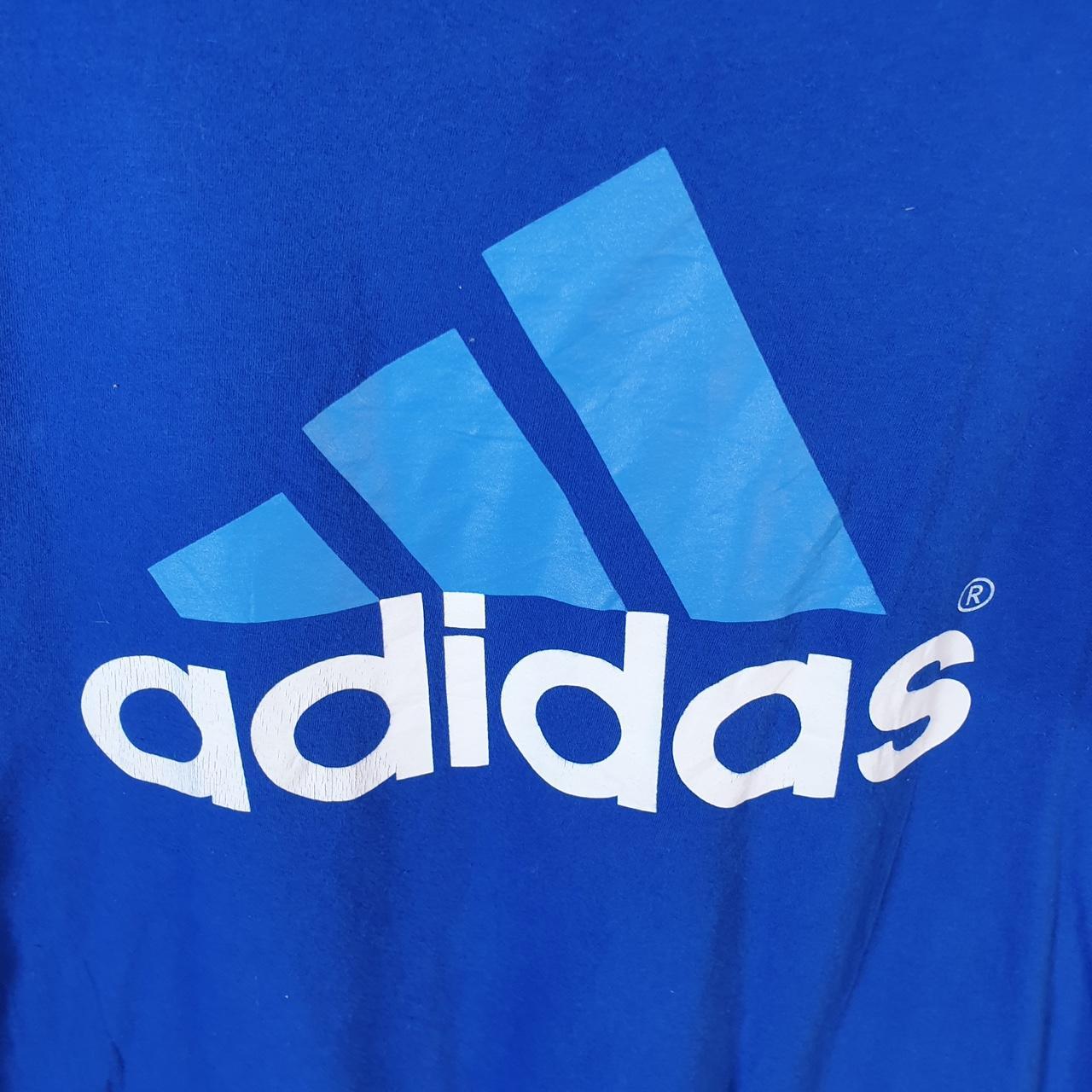 Vintage Adidas Go To Tee T Shirt Men’s Medium Blue Three Stripes Logo Athletic